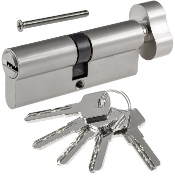 Schließzylinder 80mm (40+40mm) mit Knauf, Profil-Zylinder, 5 Sicherheits-Schlüssel