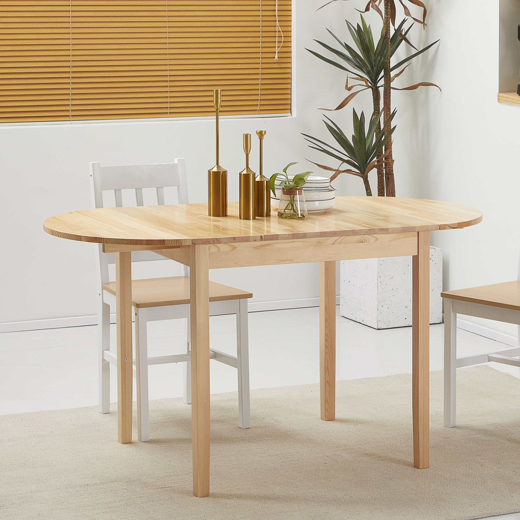 Esstisch aus Holz Klappbar Küchentisch für 6 Personen mit Drop-Leaf-Design 140 x 70 x 75 cm Naturholz