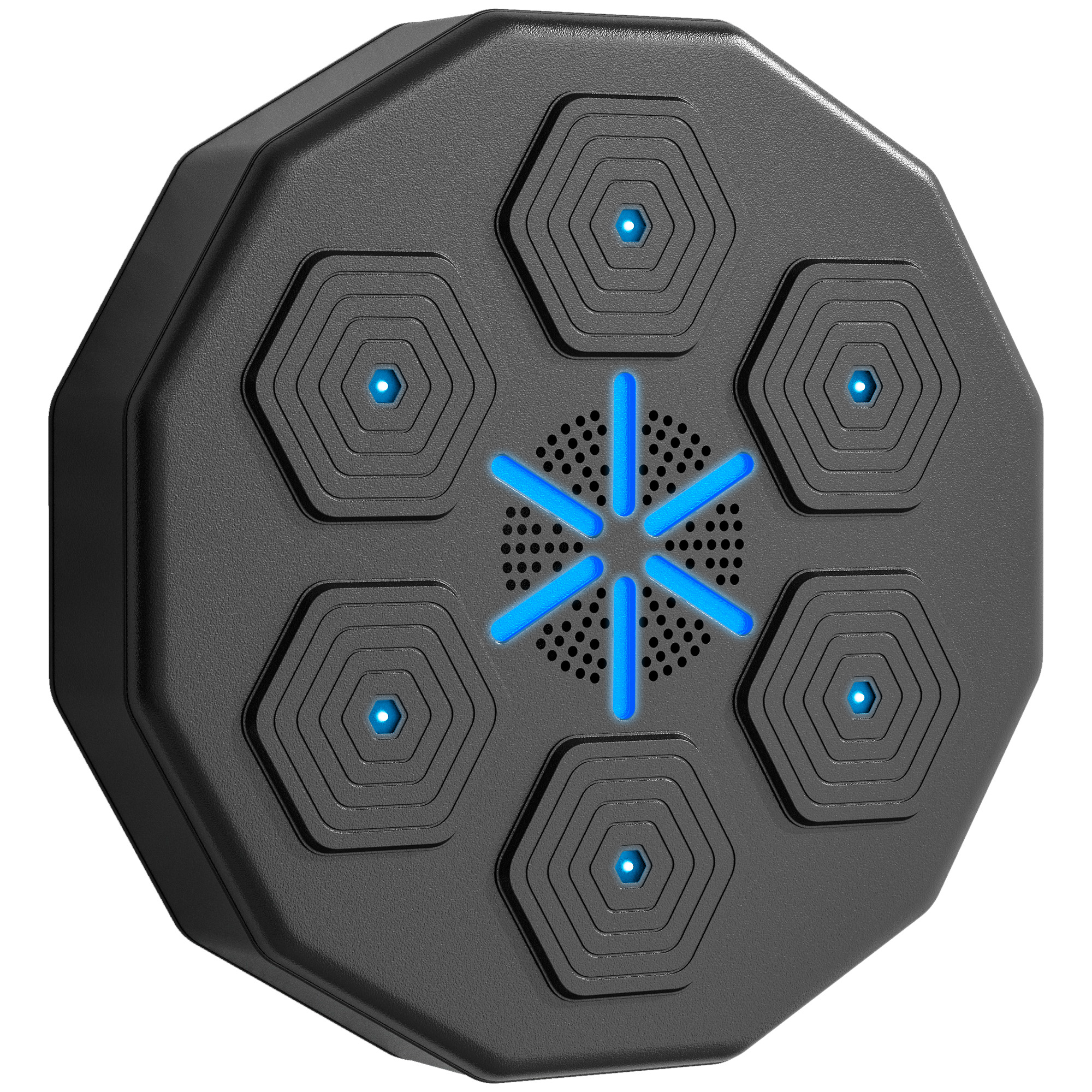 Boxtrainer mit Musikfunktion, Bluetooth, leuchtende Punkte, Wandaufhängung, Kunstleder, Schwarz Boxtrainer mit Musikfunktion, Bluetooth, leuchtende Punkte, Wandaufhängung, Kunstleder, Schwarz