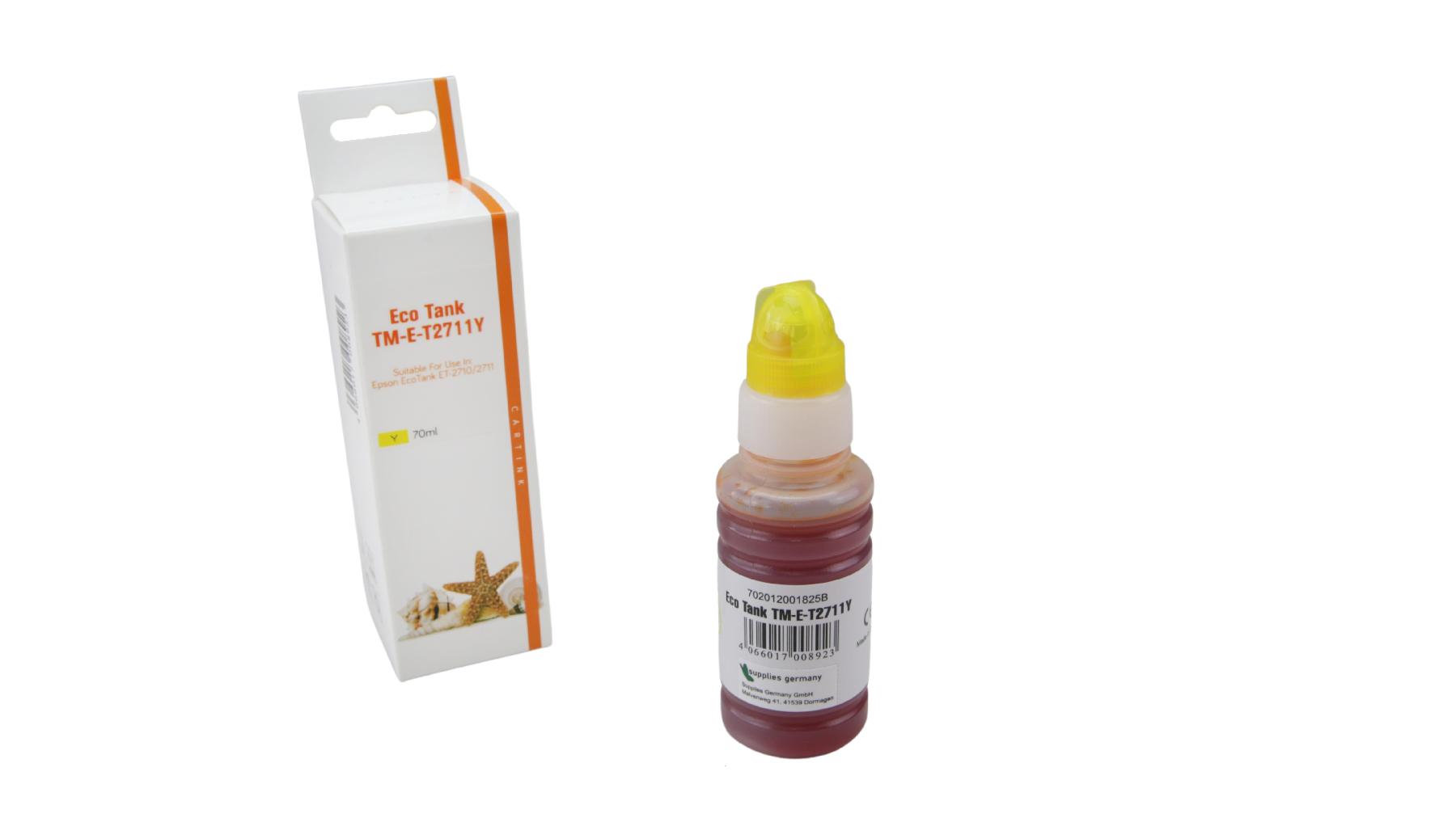 T2711Y Eco Tank Nachfüllflasche gelb für Epson / C13T00P440 / 70ml T2711Y Eco Tank Nachfüllflasche gelb für Epson / C13T00P440 / 70ml