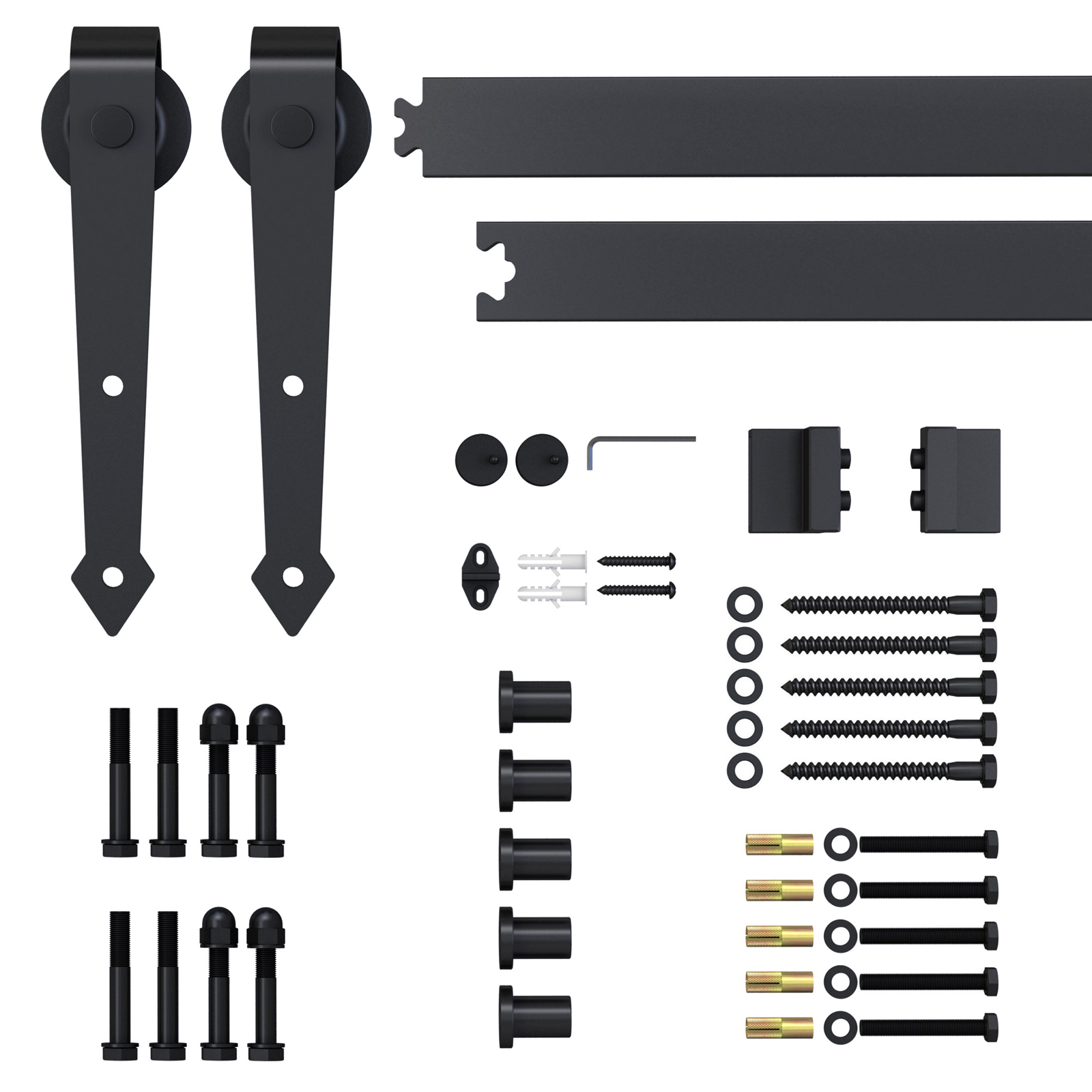 Schiebetür-Kit, rustikales Design, Kohlenstoffstahl, trägt bis zu 100 kg pro Paneel