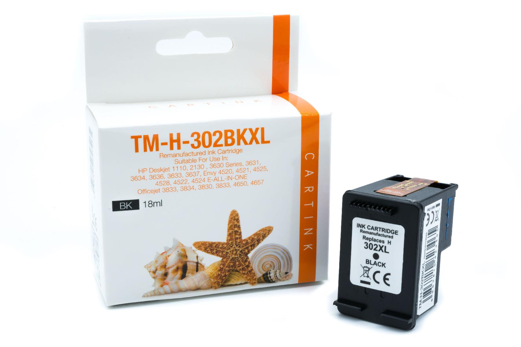 302BKXL Refill Tinte black für HP / F6U68AE / 18ml (EU)