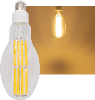 LED Filament-Lampe E27 50W "FHE-50", 7841lm, 2700K, warmweiß, ØxH 9x24cm