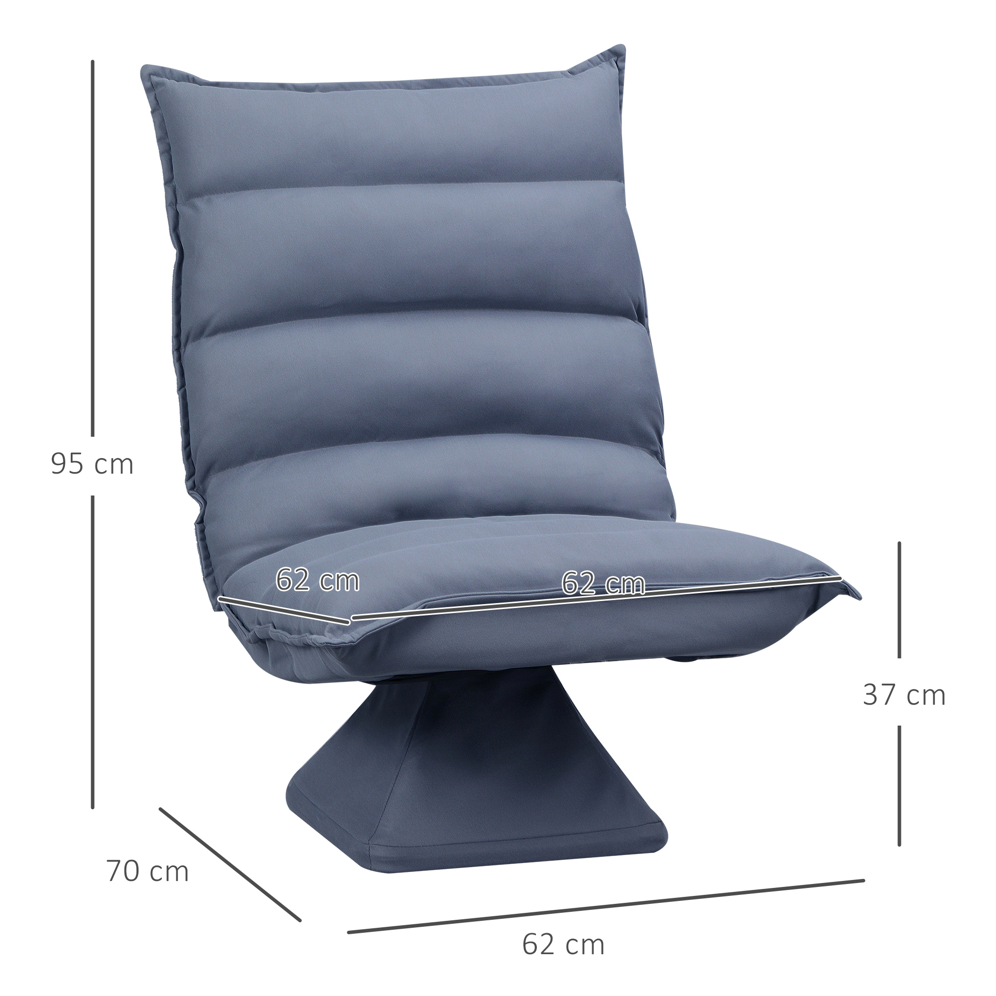 Sessel, drehbar, neigbare Rücklehne, Lederoptik, Stahlrahmen, grau, 62 x 70 x 95 cm