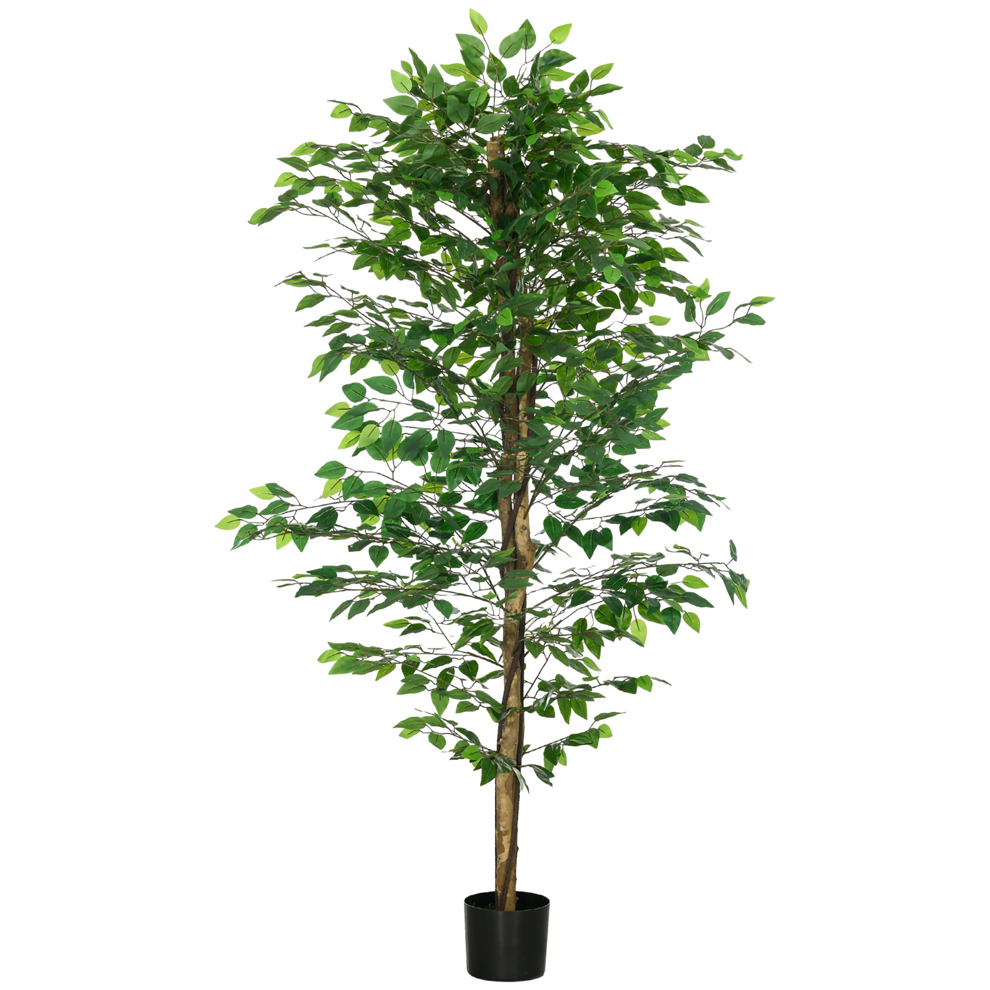 künstlicher Ficus-Baum, realistisch, pflegeleicht, inkl. Topf, 180 cm hoch, Grün