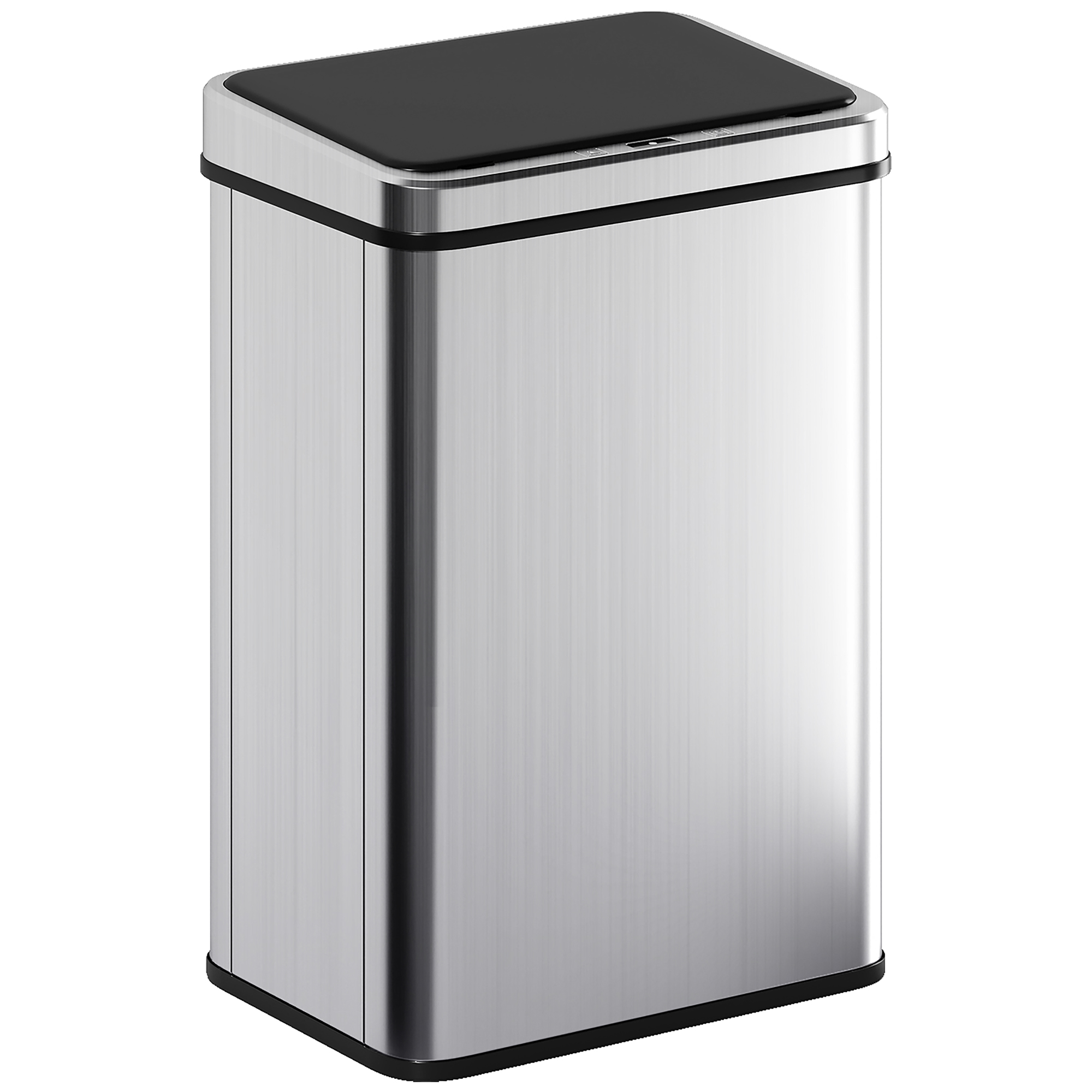 Sensor Mülleimer 40L Edelstahl Automatischer Mülleimer mit Soft-Close-Deckel Bewegungssensor 35,5 x 26 x 55 cm Silber