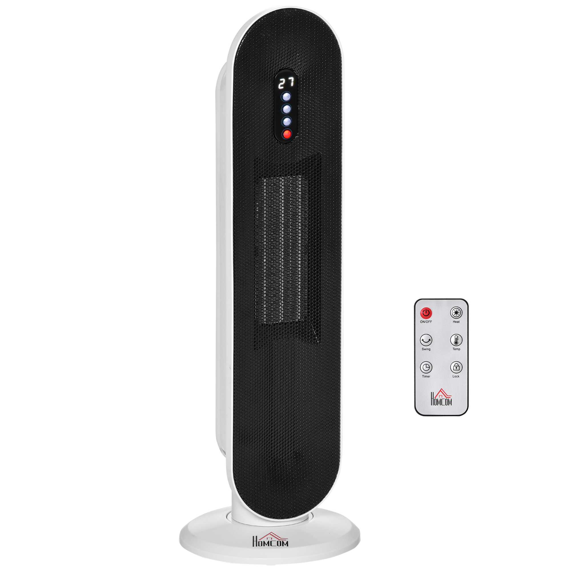 Heizlüfter 24h Stunden-Timer 2000W 2 Modi Oszillation Metall Weiß + Schwarz Heizlüfter 24h Stunden-Timer 2000W 2 Modi Oszillation Metall Weiß + Schwarz