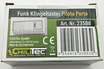 Funk-Klingeltaster "Pilota Porta" IP55, mit Namensfeld, Batteriebetrieb