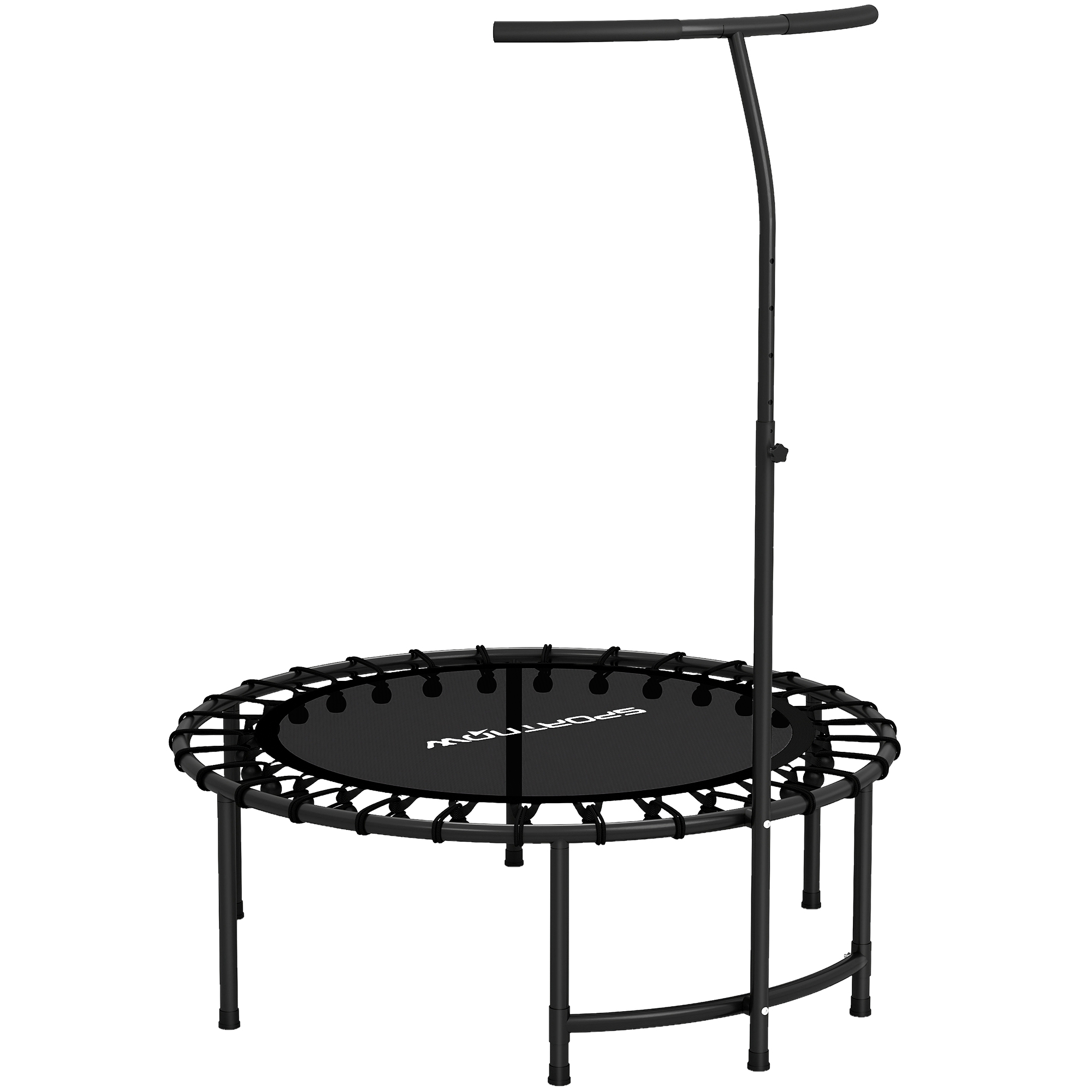 Rebounder-Trampolin, 5-stufig verstellbarer Griff, Workout-Trampolin, Schwarz