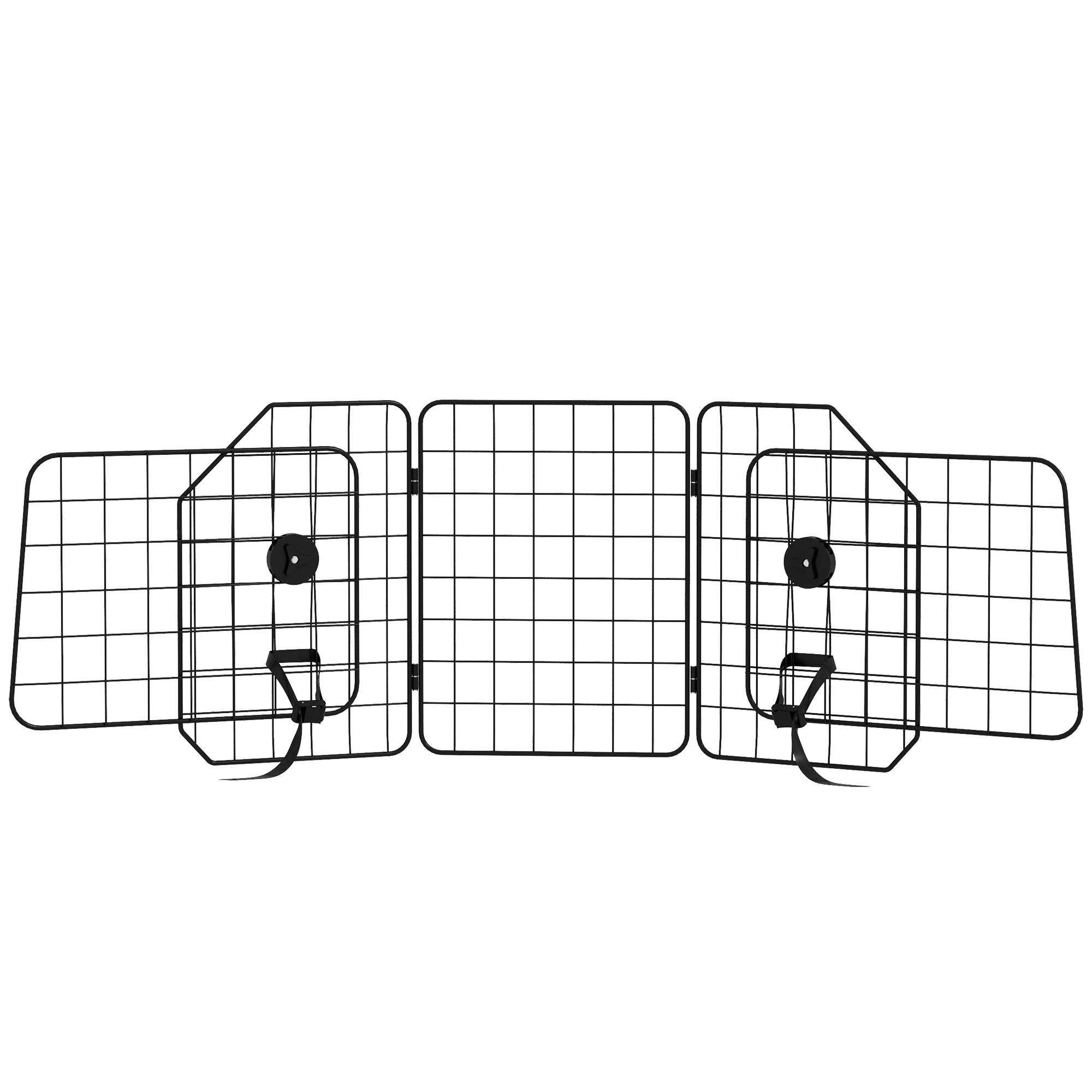 Autogitter für Hunde, verstellbar 93-150cm, klappbar, einfache Montage, Stahl, Schwarz Autogitter für Hunde, verstellbar 93-150cm, klappbar, einfache Montage, Stahl, Schwarz