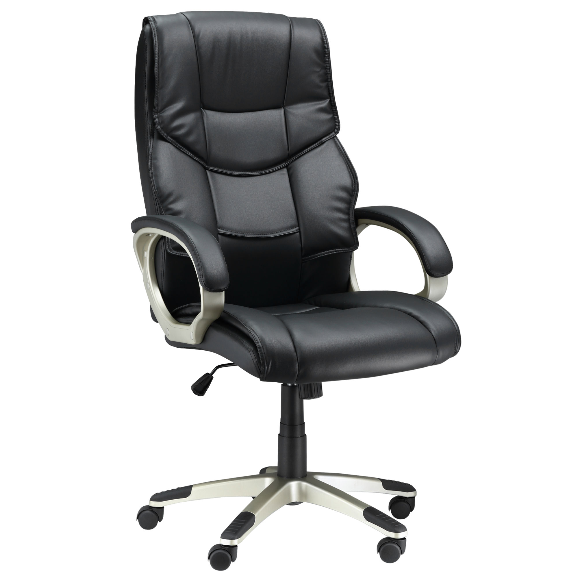 Bürosessel Chefsessel mit Wippfunktion Bürostuhl Schreibtischstuhl Ergonomischer Drehstuhl Sportsitz Hoher Rückenlehne Schwarz Kunsterleder Metall 70 x 58 x 114-124 cm Bürosessel Chefsessel mit Wippfunktion Bürostuhl Schreibtischstuhl Ergonomischer Drehstuhl Sportsitz Hoher Rückenlehne Schwarz Kunsterleder Metall 70 x 58 x 114-124 cm