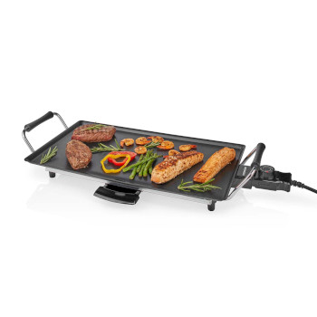 Teppanyaki-Grillplatte | 2000 W | 47,5 x 26,5 cm | Antihaftbeschichtung | Einstellbarer Thermostat | Cool-Touch-Griffe