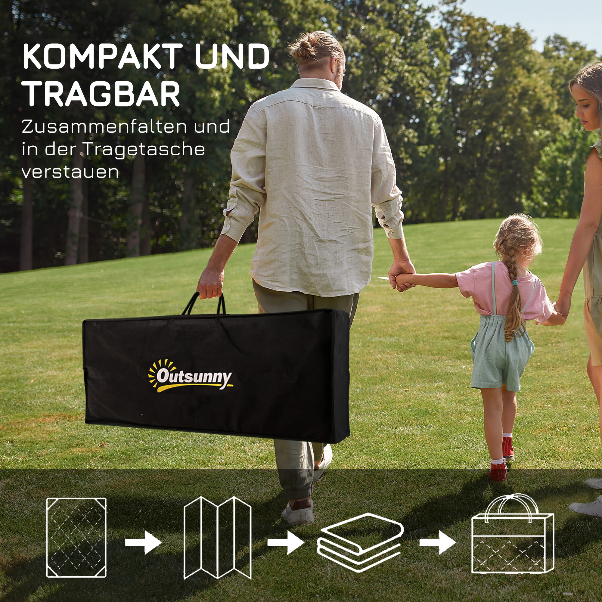 Outdoorteppich Terrassenteppich, wetterbeständig, modernes Design, 365 cm x 274 cm x 0,3cm, Grün + Creme