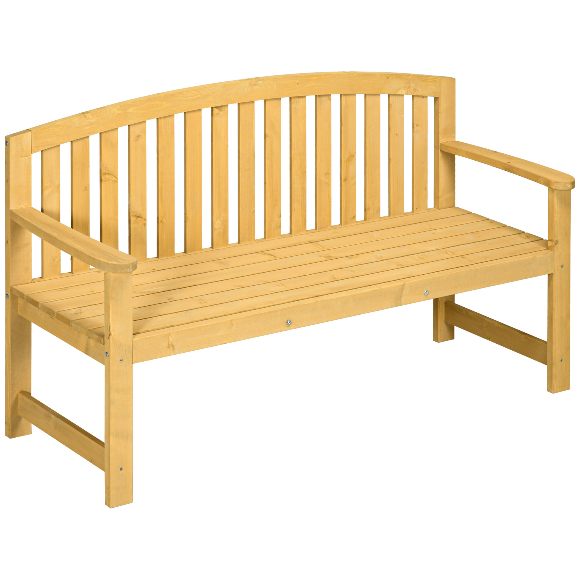 2-Sitzer Gartenbank Holz, wetterfest Sitzbank, Gartenmöbel mit Rückenlehnen, 240 kg belastbar 140 x 50 x 85 cm, Orange