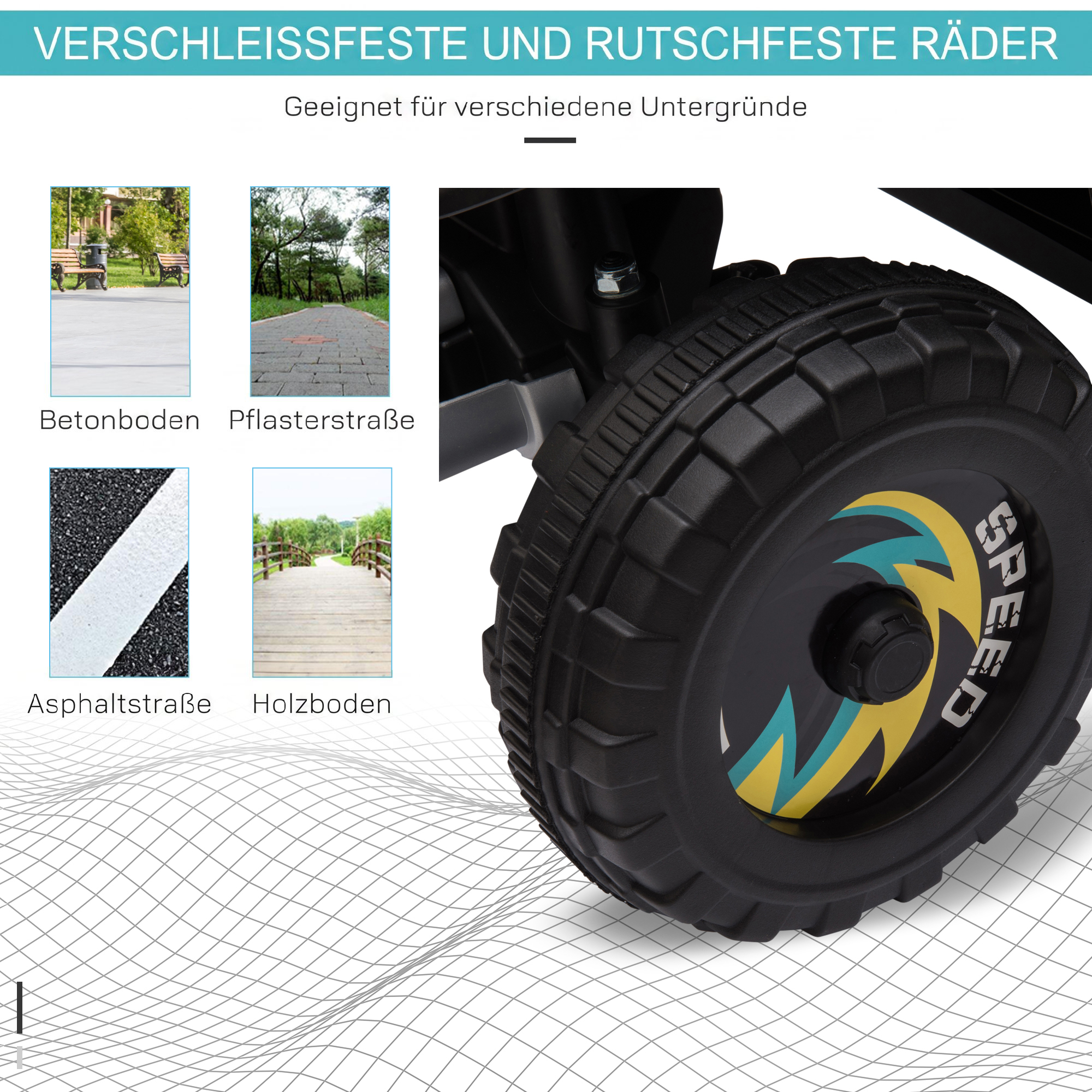 Kinder Quad Elektro 6V Kinderquad mit Vorwärts-, Rückwärtsfunktion für Kinder 1,5-3 Jahre bis 20 kg Schwarz