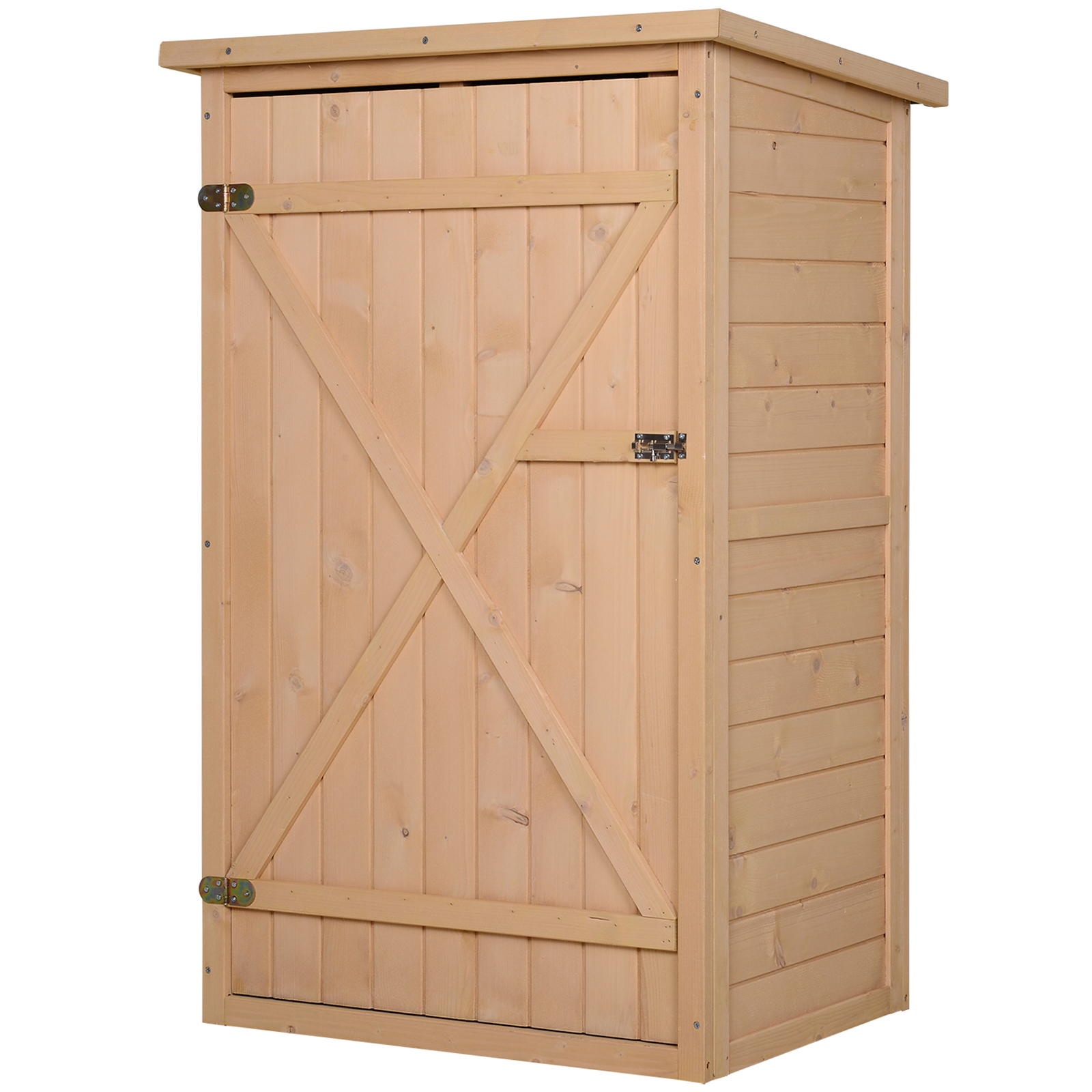 Geräteschuppen mit Regalböden wetterbeständig 75 x 56 x 115cm Naturholz