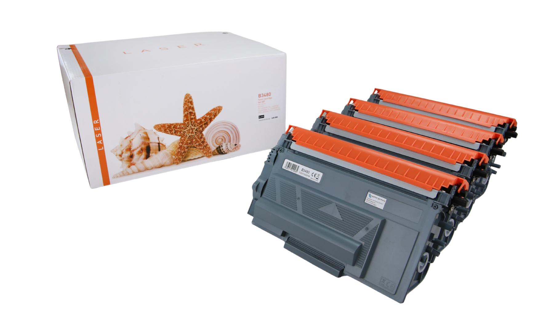 4er Set TN3480 alternativ Toner black für Brother / TN3480 / 4x8.000 Seiten 4er Set TN3480 alternativ Toner black für Brother / TN3480 / 4x8.000 Seiten