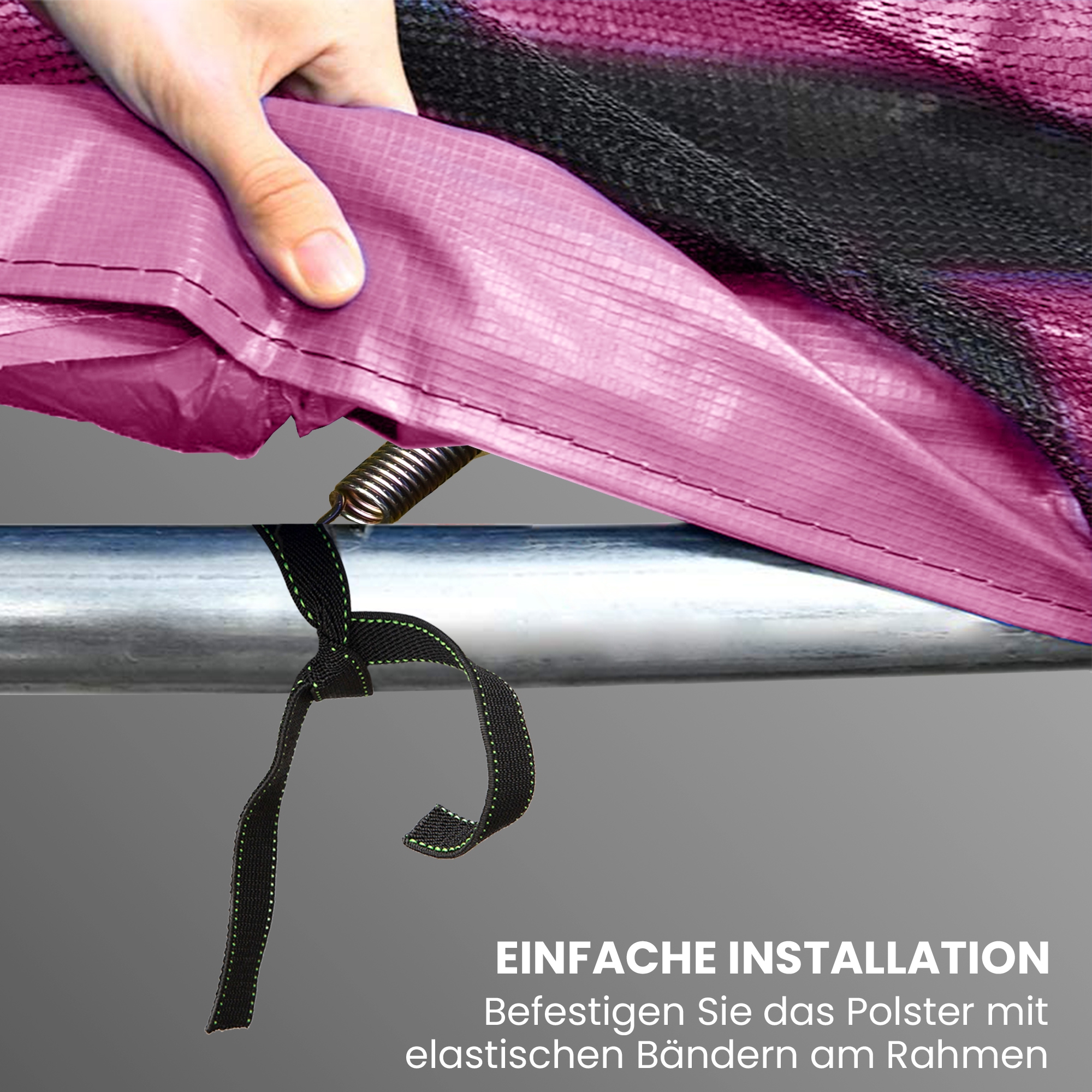 Ersatz-Randabdeckung für Trampoline, wasserfest, reißfest, Ø305 cm, Rosa