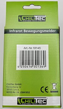 Aufputz Bewegungsmelder "CBM" 180° / IP44, 1-1200W, 3-Draht, schwarz