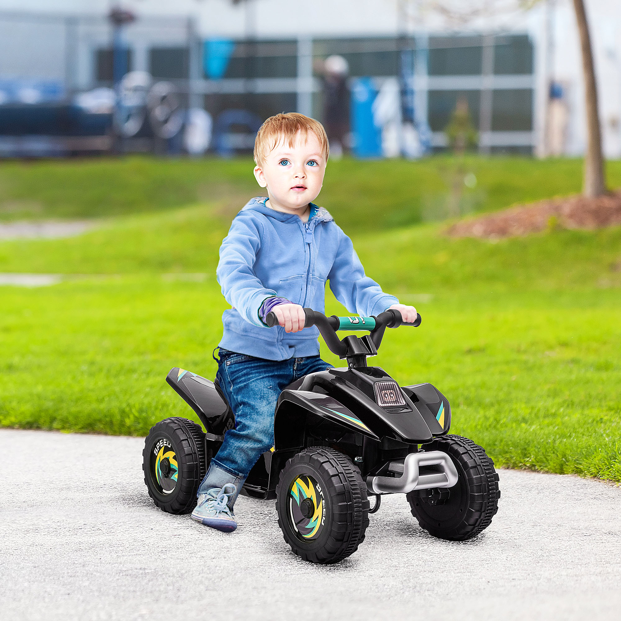 Kinder Quad Elektro 6V Kinderquad mit Vorwärts-, Rückwärtsfunktion für Kinder 1,5-3 Jahre bis 20 kg Schwarz