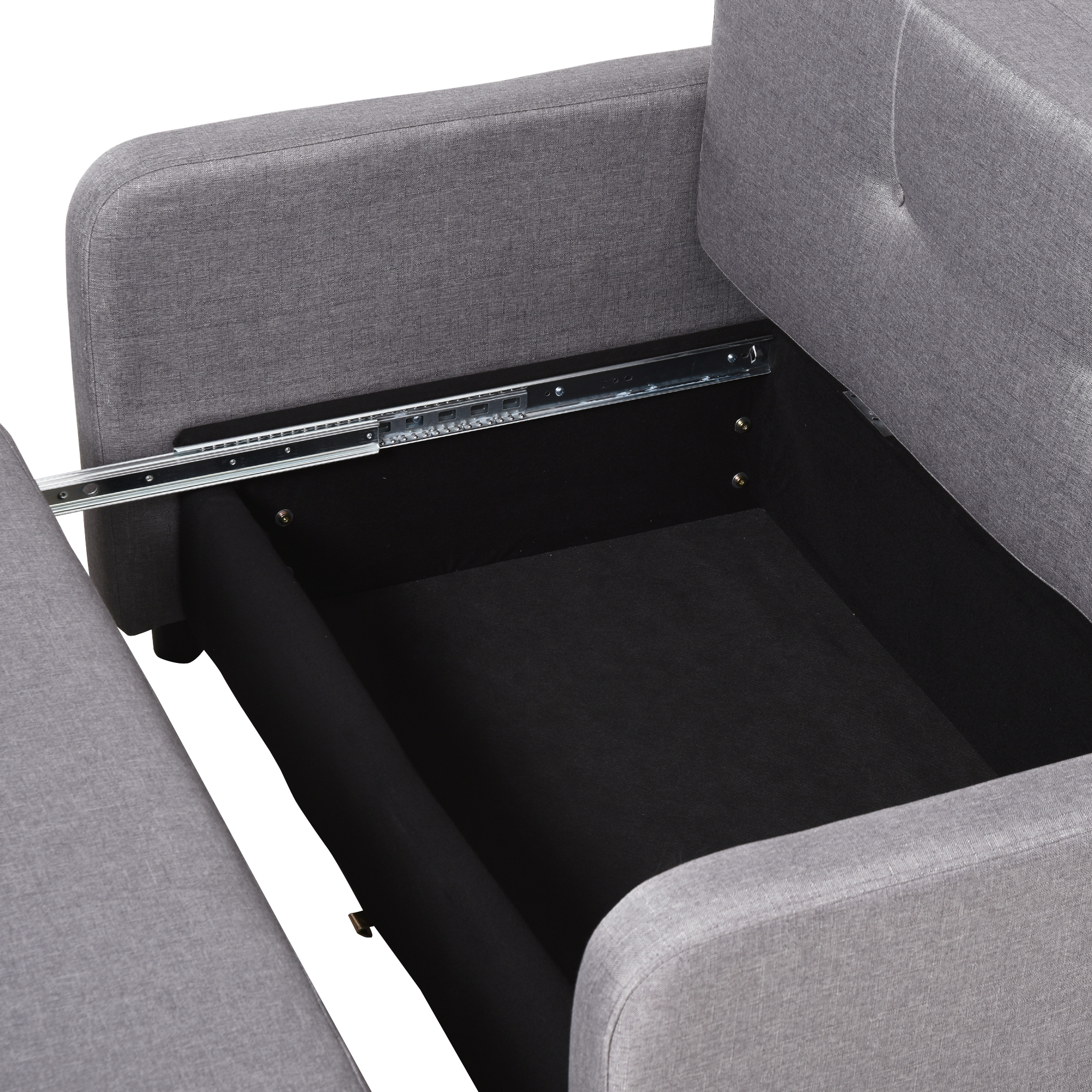 Schlafsofa für 2 Personen, mit Stauraum, leichter Umbau, flexibles Design, Grau