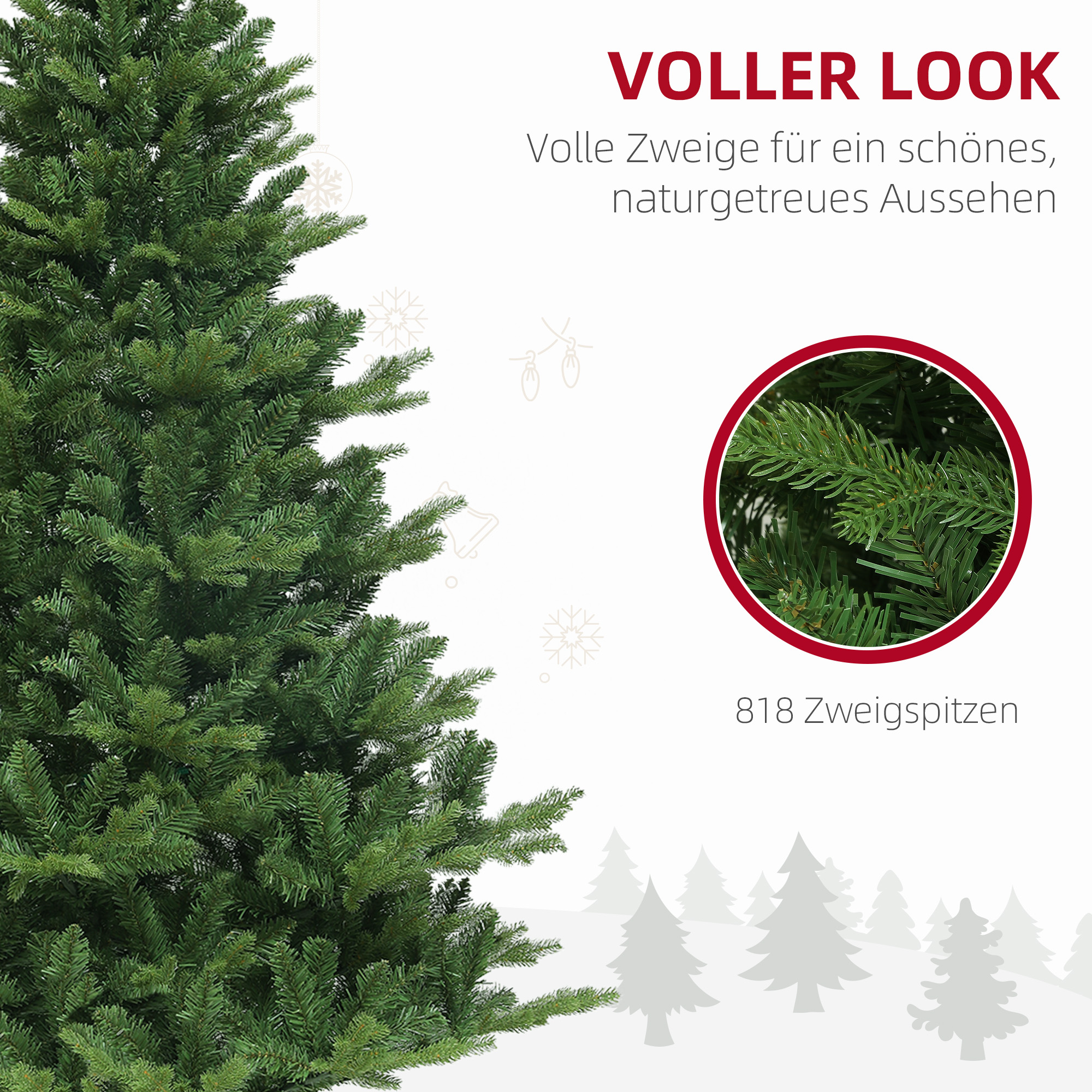 Weihnachtsbaum, Kunsttanne, naturgetreu, breit & üppig, 180 x ?105 cm, Grün