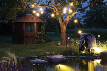 Biergarten-Lichterkette "CT-BGL 10Solar" / 2m + 4,5m, 10x Filament Led Lampe, IP44