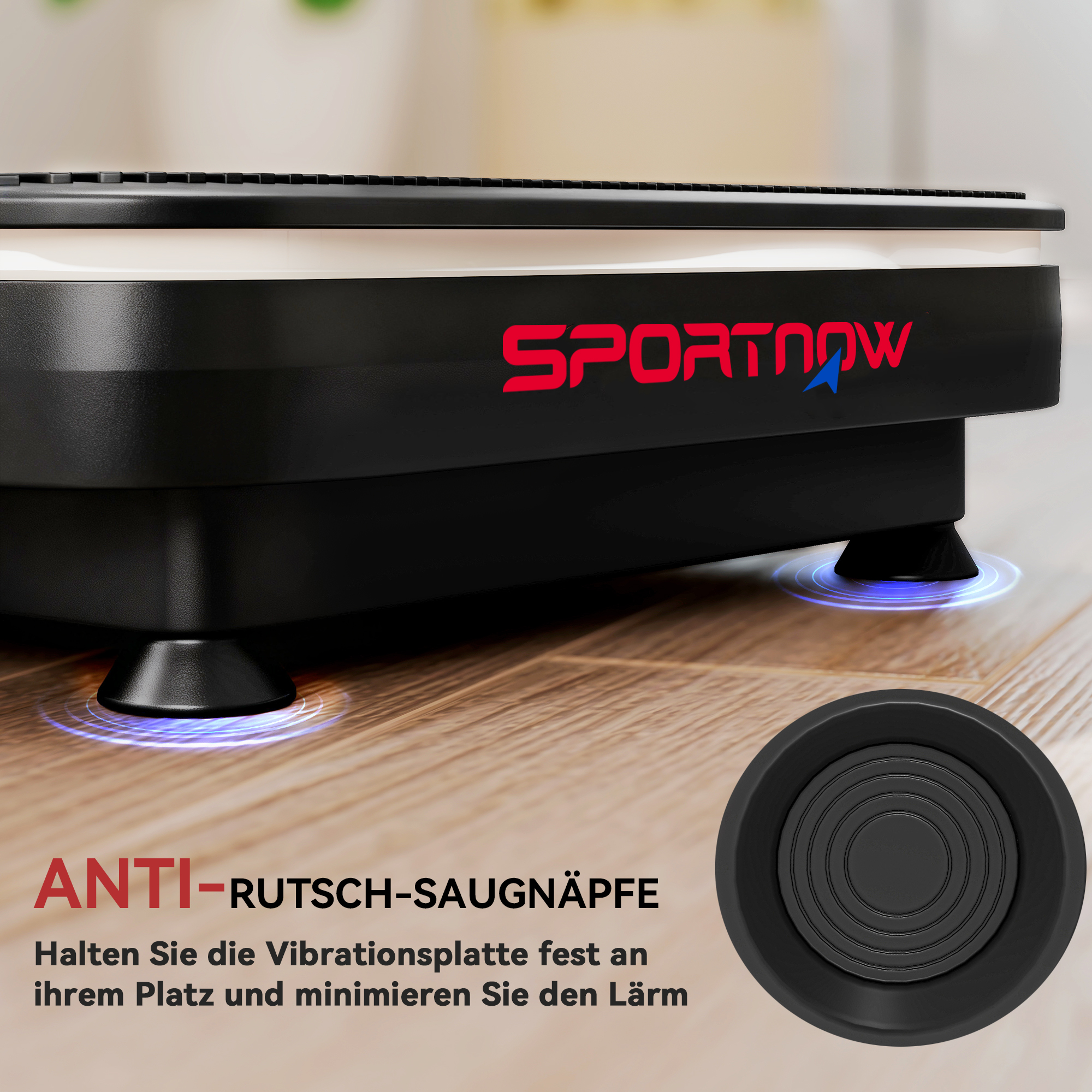 Vibrationsplatte für Fitnessübungen, Bluetooth-Funktion, Fernbedienung, 99 Geschwindigkeitsstufen, Kunststoff, Stahl, Schwarz