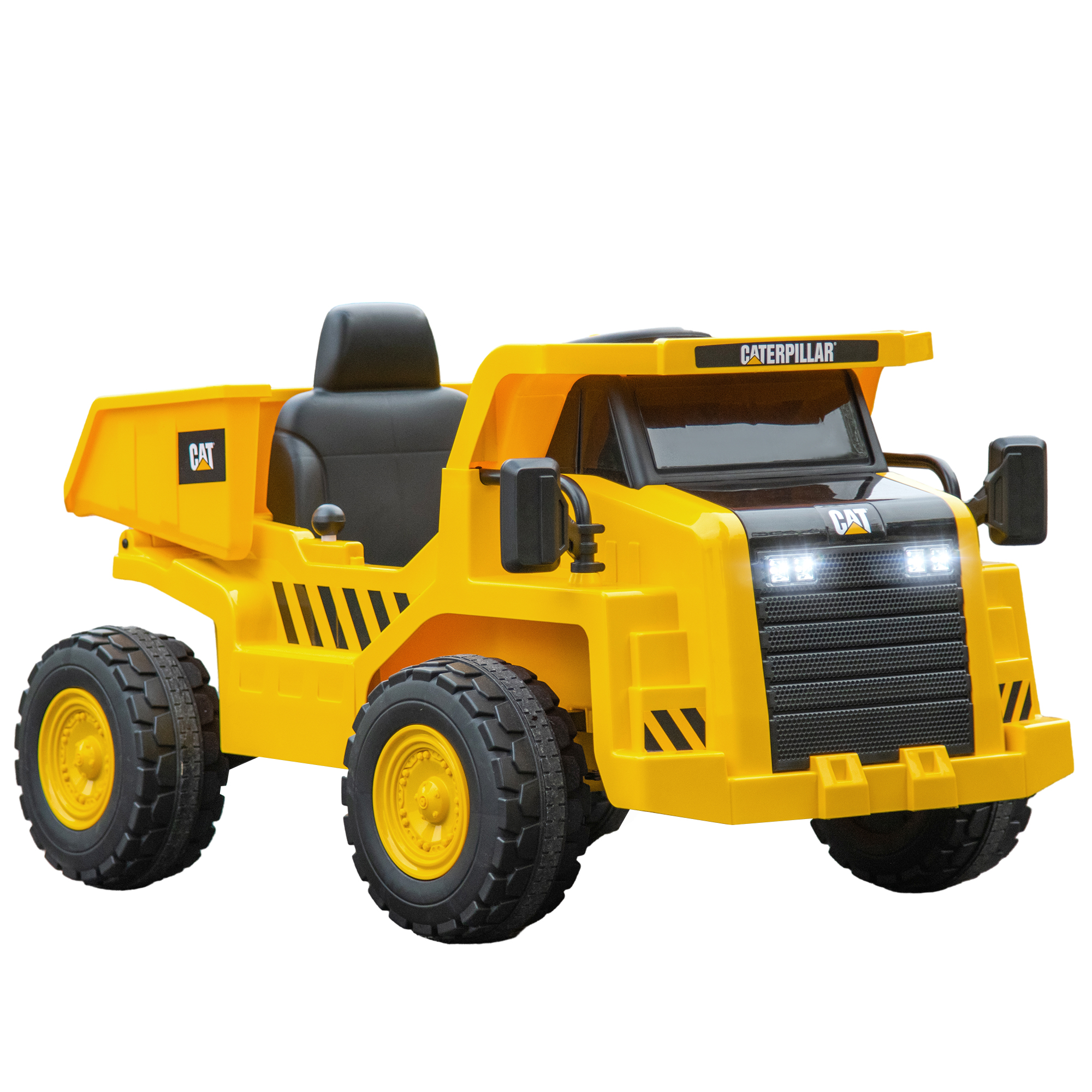 Elektro-Kinderbagger, Caterpillar Kipplaster, 3-5 km/h, mit Fernsteuerung, 3-6 Jahre, Gelb Elektro-Kinderbagger, Caterpillar Kipplaster, 3-5 km/h, mit Fernsteuerung, 3-6 Jahre, Gelb