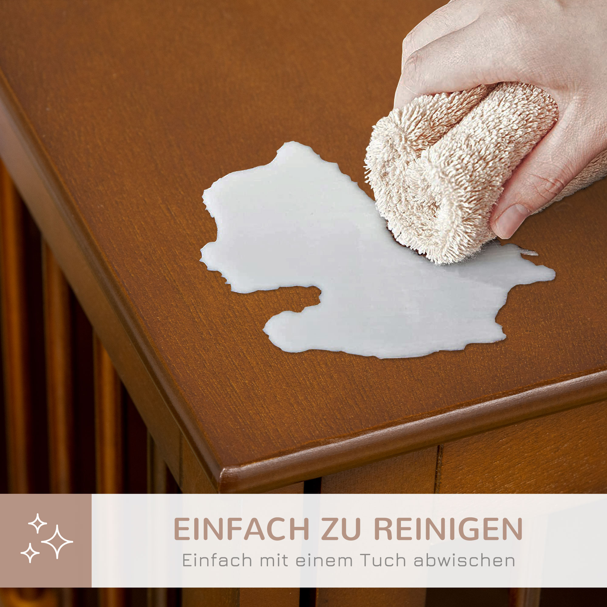 Hundekäfig inkl. Verriegelung, erhöhter Stand, Transportbox, 80,5 cm x 59,5 cm x 67,5 cm, Braun