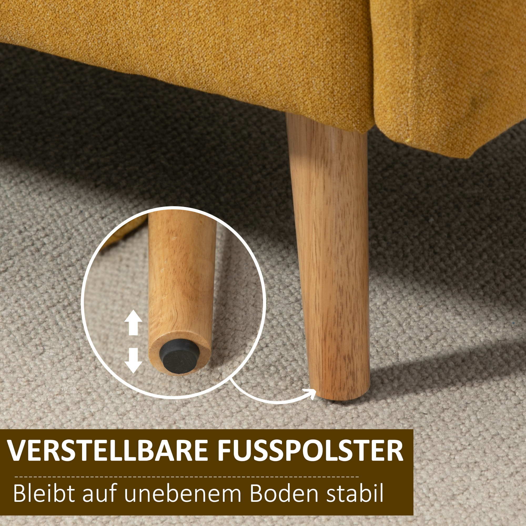 Sofa 2 Sitzer Couch mit 2 Wurfkissen, Kleine Loveseat mit Samtopik Modern Polstersofa für Wohnzimmer, Schlafzimmer, kleinen Raum, Gelb 130 x 70 x 80 cm