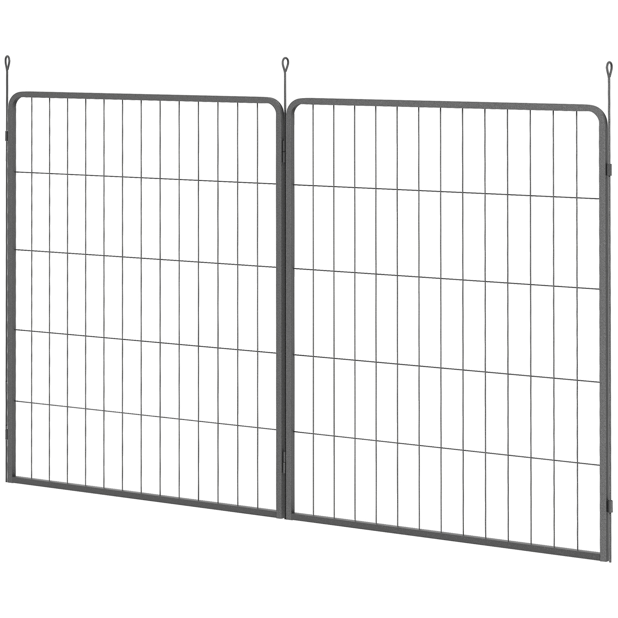 2er-Set Erweiterung für Welpengehege, Hundezaun-Paneele, Haustierspielplatz, Welpenzaun aus Stahl, Grau 2er-Set Erweiterung für Welpengehege, Hundezaun-Paneele, Haustierspielplatz, Welpenzaun aus Stahl, Grau