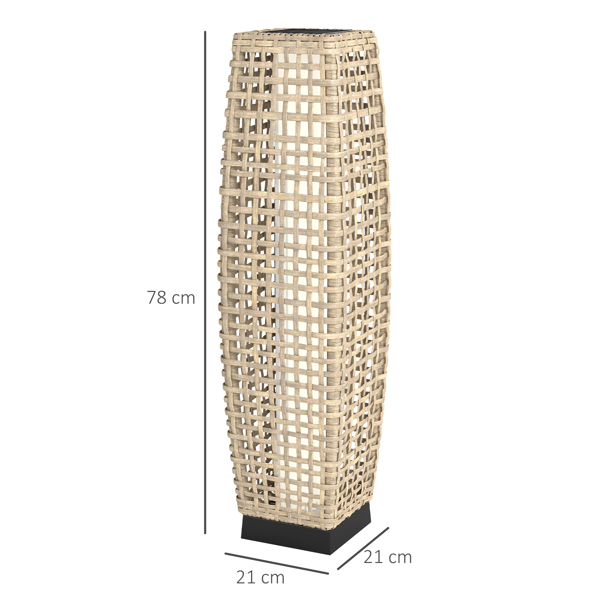 Solar Stehlampe Rattan Solarlampen mit Lichtsensor Automatische LED Solarleuchte im Boho-Stil IP44 Wasserdicht