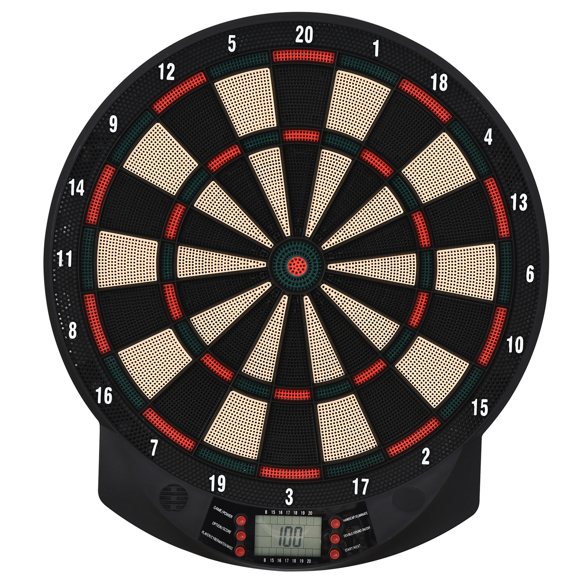 Elektronische Dartscheibe automatische Wertung Dartboard Dart-set mit 6 Darts 30 Dartköpfe 26 Spiele und 185 Trefferoptionen für 8 Spieler Soundeffekte Schwarz 44 x 39,5 x 2,2 cm Elektronische Dartscheibe automatische Wertung Dartboard Dart-set mit 6 Darts 30 Dartköpfe 26 Spiele und 185 Trefferoptionen für 8 Spieler Soundeffekte Schwarz 44 x 39,5 x 2,2 cm