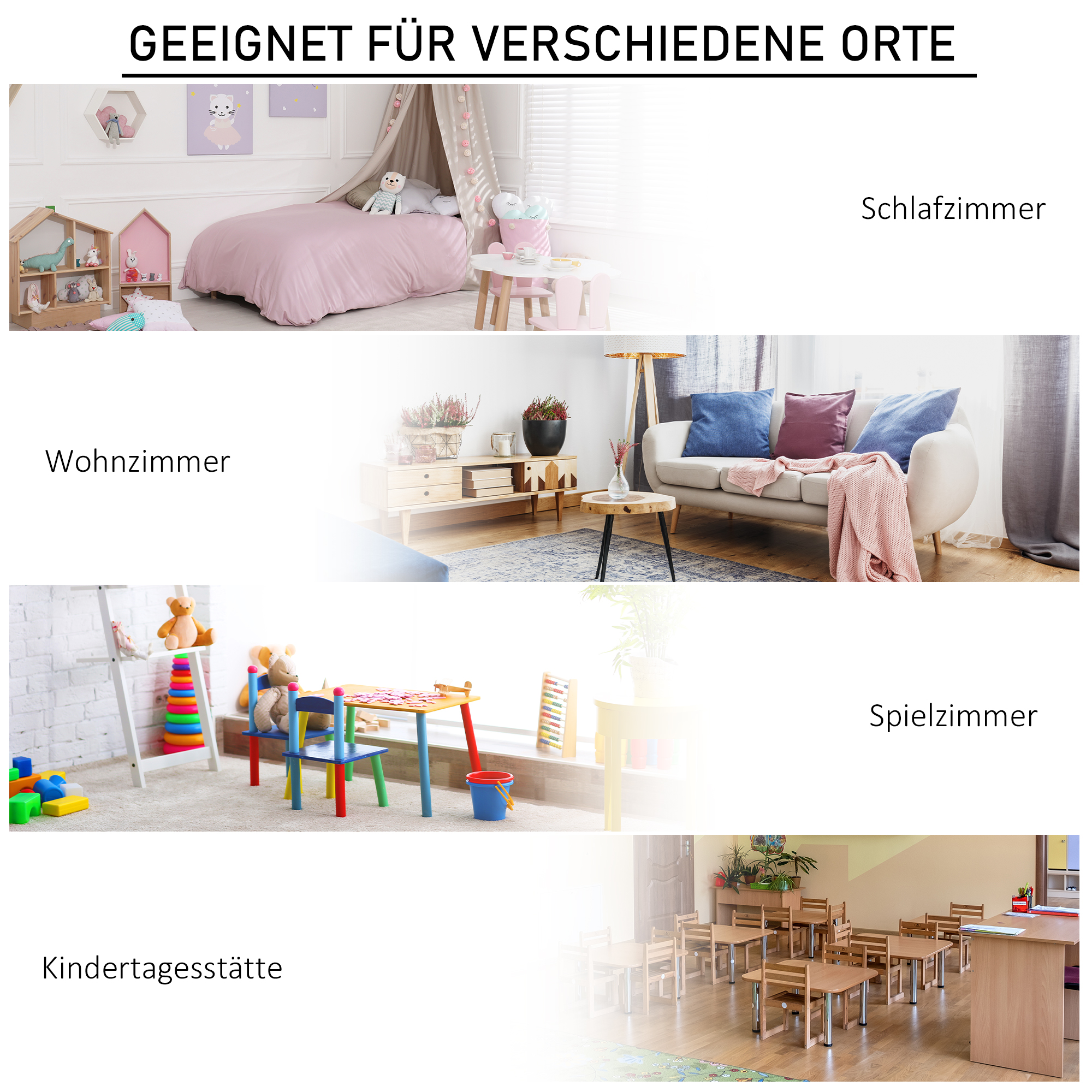 Aufbewahrungsregal für Kinder, 3 Vliesschubladen, MDF, kippsicher, Weiß