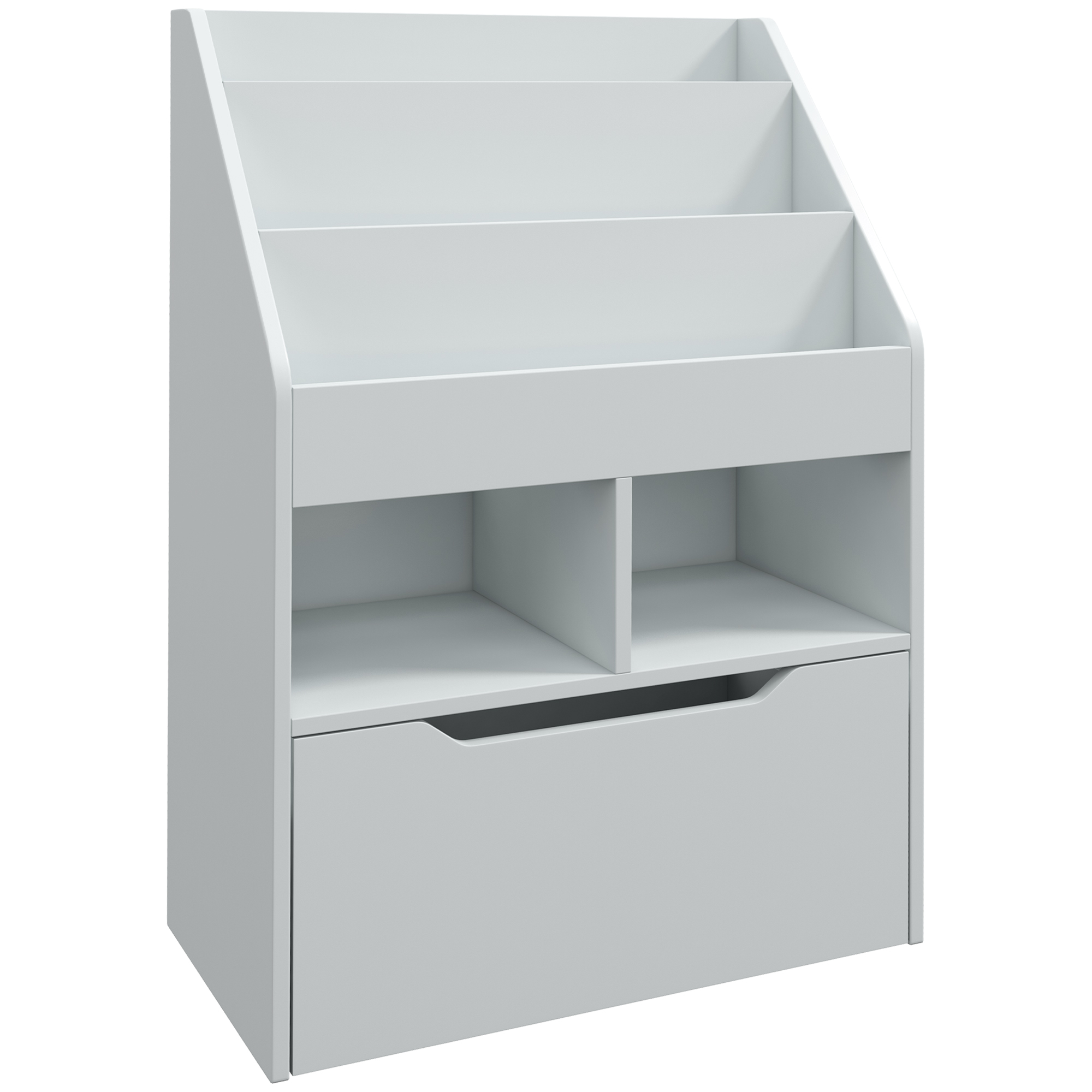 Kinderregal mit Schublade, Bücherregal mit Fächern, 60 x 29,9 x 90 cm, Grau Kinderregal mit Schublade, Bücherregal mit Fächern, 60 x 29,9 x 90 cm, Grau