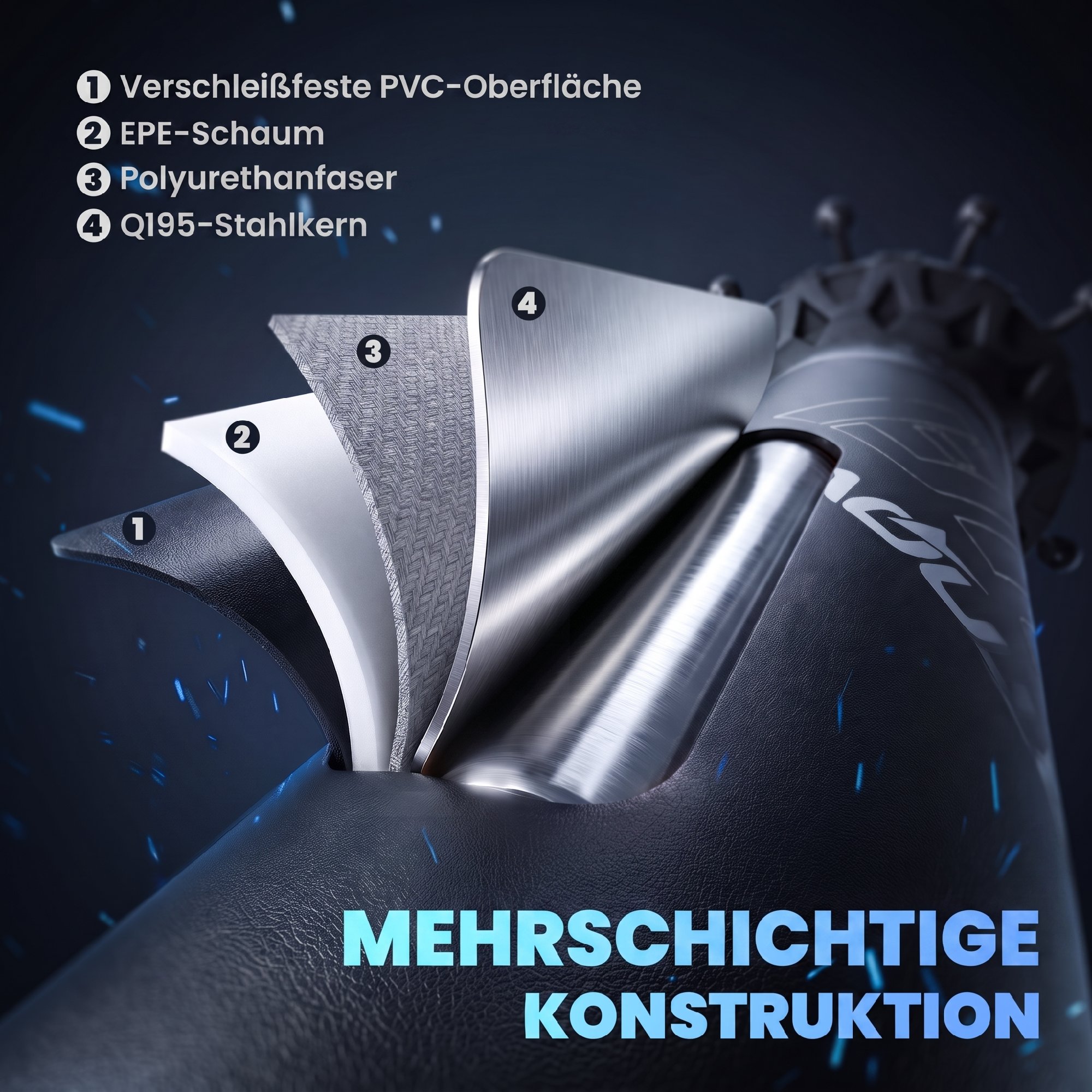 Boxsack freistehend 180 cm Standboxsack mit Saugfuß befüllbar Basis, Stoßdämpfung Handschuhen Boxing Trainer