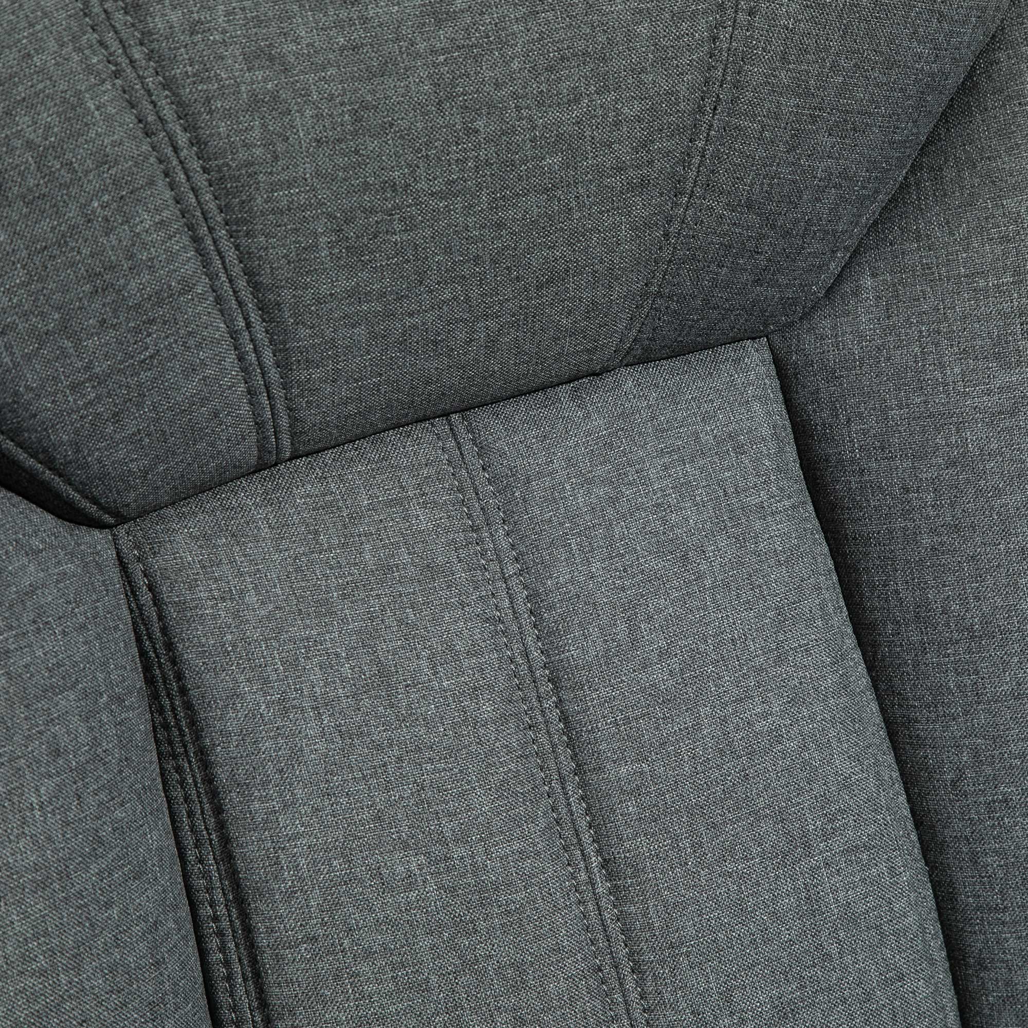 Bürostuhl mit Wippfunktion ergonomischer Stuhl mit gepolsterte Armlehne Kopfstütze höhenverstellbarer Schreibtischstuhl Drehstuhl mit Rückenlehne Nylon Grau 65 x 78 x 110-118 cm