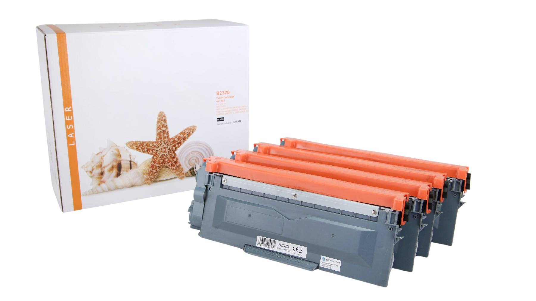 4er Set TN2320 alternativ Toner black für Brother / TN2320 / 4x2.600 Seiten