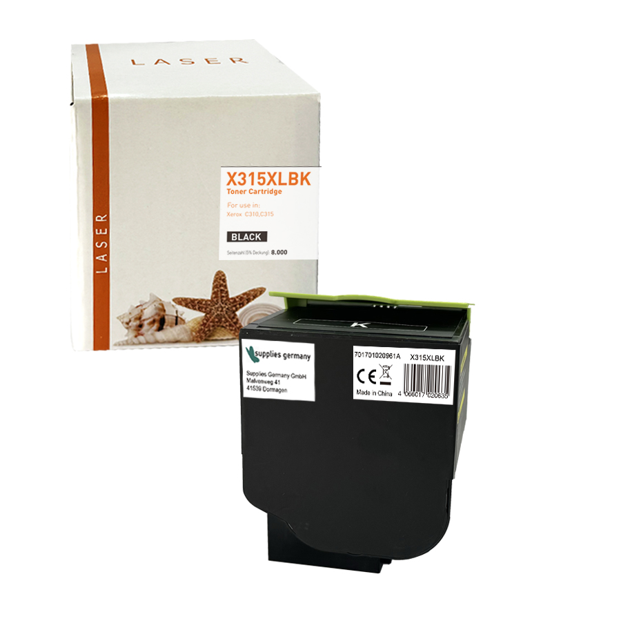 C315XLBK alternativ Toner black für Xerox / 006R04364 / 8.000 Seiten C315XLBK alternativ Toner black für Xerox / 006R04364 / 8.000 Seiten