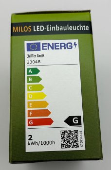 MILOS LED-Einbauleuchte "COB" Anthrazit / 80x80mm, 3000k, warmweiß, 55Lumen