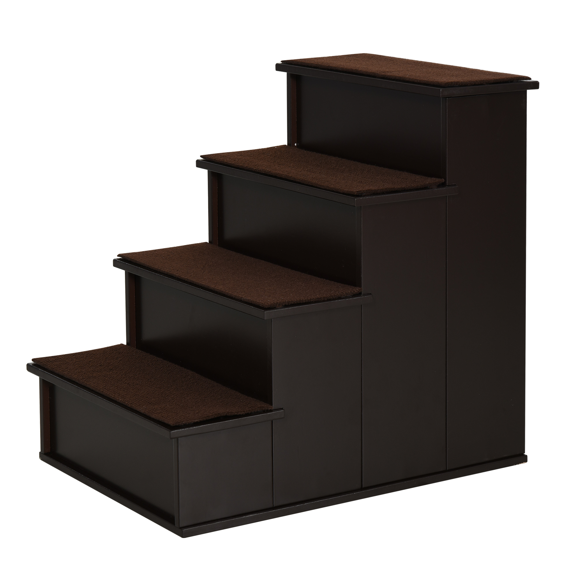 Haustiertreppe, für Hunde/Katzen, 4-stufig, Kurzplüsch, bis 30 kg, 40 x 59 x 54,2 cm, Dunkelbraun Haustiertreppe, für Hunde/Katzen, 4-stufig, Kurzplüsch, bis 30 kg, 40 x 59 x 54,2 cm, Dunkelbraun