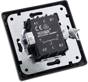 MILOS Serien-Schalter 2-fach, Anthrazit, 250V~/ 10A, inkl. Rahmen, UP
