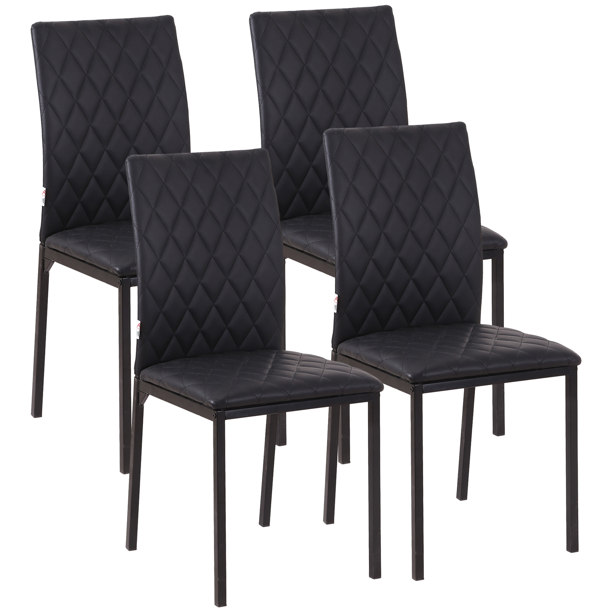 4er-Set Stühle Esszimmerstühle Küchenstühle 41 cm x 50 cm x 91 cm, Schwarz