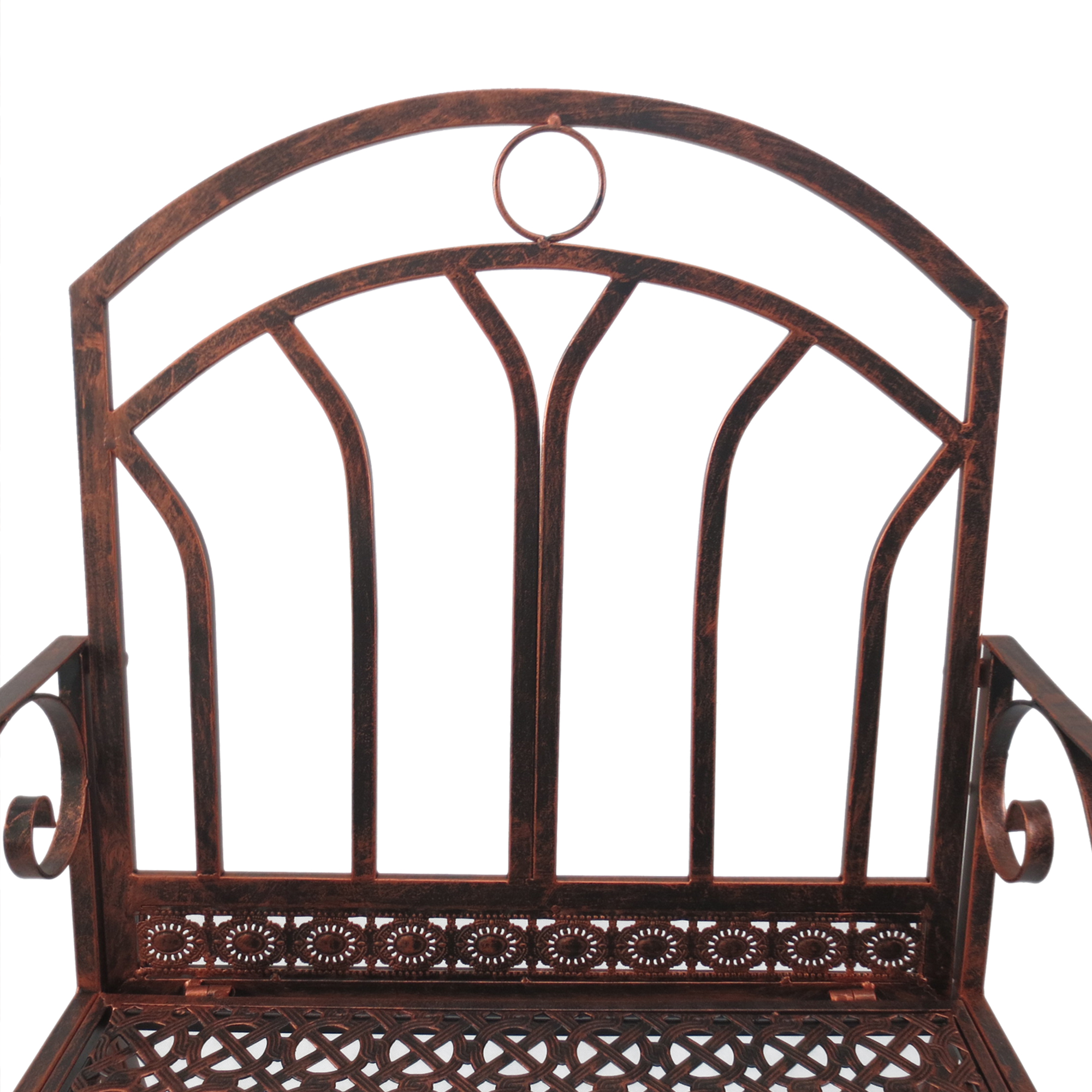 Schaukelstuhl Gartenstuhl, Vintage-Design, 61cm x 79cm x 90cm, Braun + Schwarz