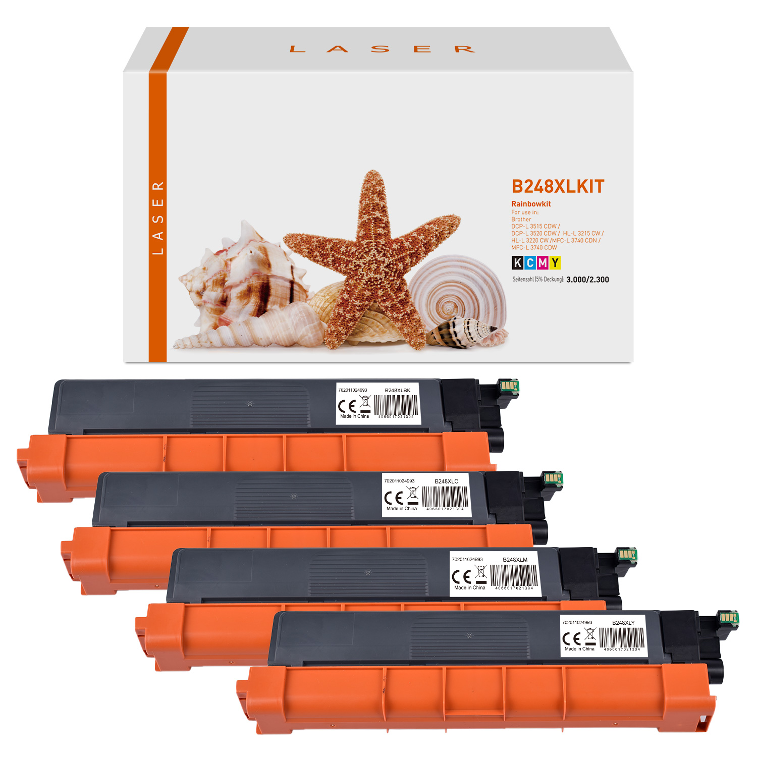 TN248XLKIT alternativ Toner Rainbowkit für Brother / TN248XL / BK3.000 / CMY2.300 Seiten TN248XLKIT alternativ Toner Rainbowkit für Brother / TN248XL / BK3.000 / CMY2.300 Seiten