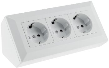 3-fach Steckdosenblock, weiß matt, 250V~/ 16A, Aufbaumontage 3-fach Steckdosenblock, weiß matt, 250V~/ 16A, Aufbaumontage