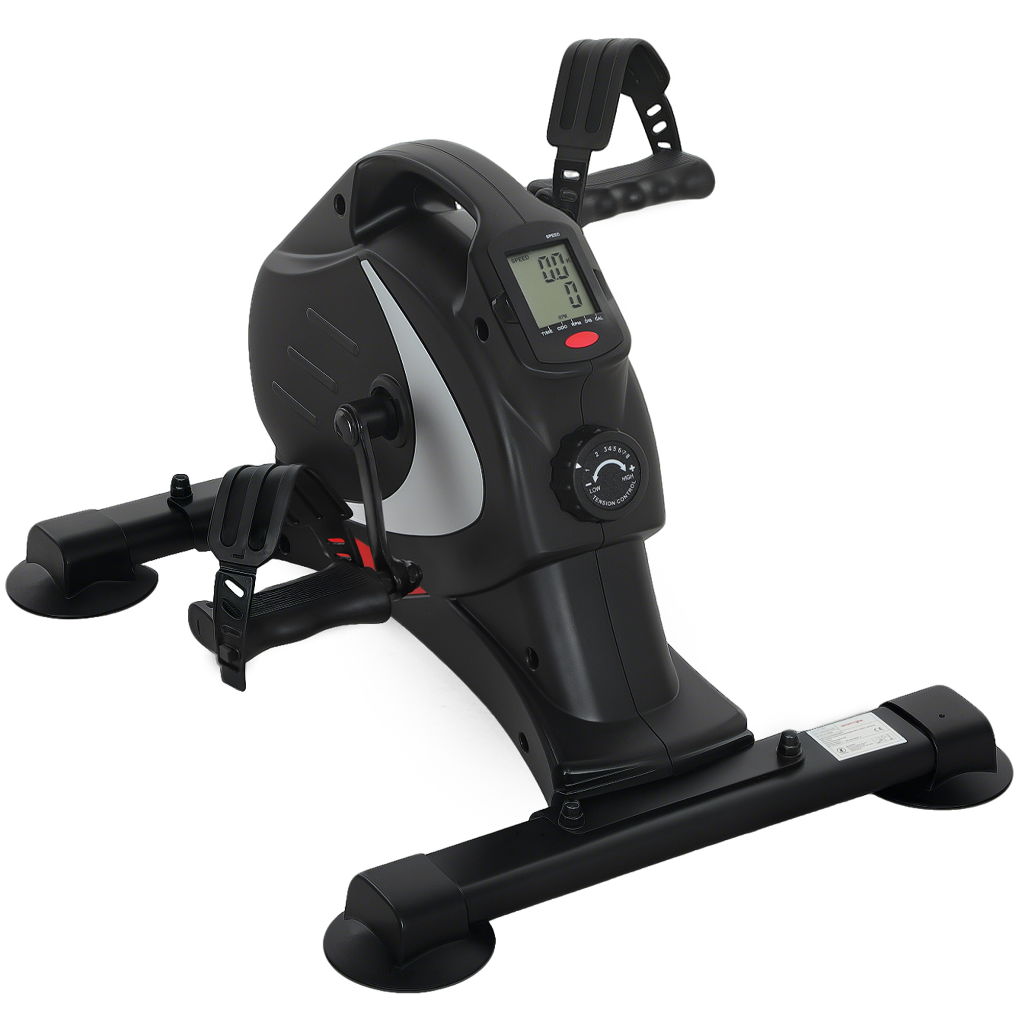 Mini-Trainingsrad, Fußpedaltrainer, Trainingsgerät mit 8 Widerstandsstufen, LCD-Display, Metall, Kunststoff, Schwarz Mini-Trainingsrad, Fußpedaltrainer, Trainingsgerät mit 8 Widerstandsstufen, LCD-Display, Metall, Kunststoff, Schwarz