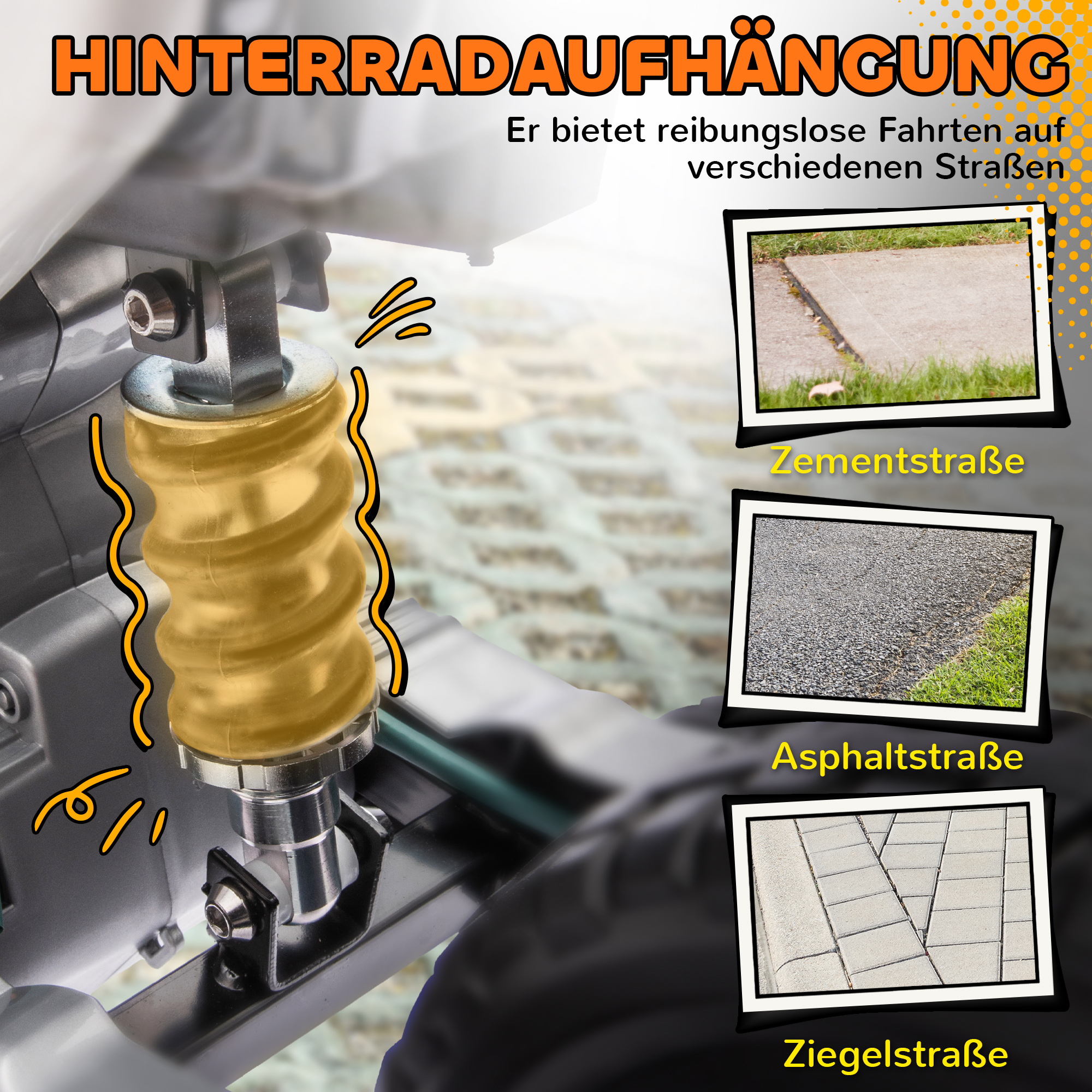 Elektro-Motorrad für Kinder, 12V Kindermotorrad mit Musik, Kinderfahrzeug mit Trainingsrädern, 3-6 Jahre, Orange