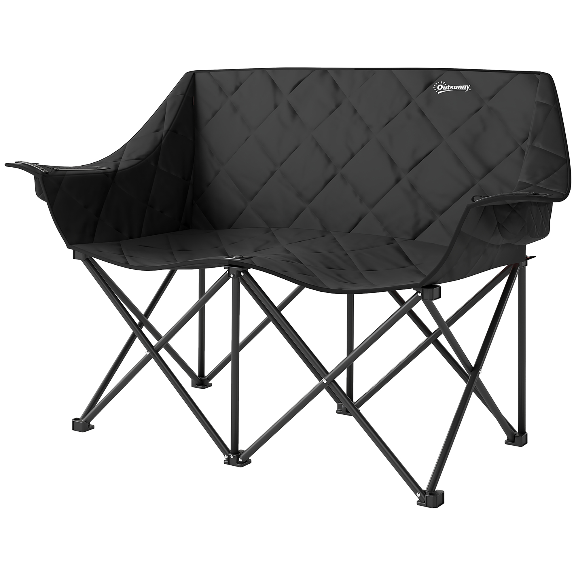 Faltstuhl faltbar 2 Sitzer Campingstuhl mit Tragetasche Outdoor bis 250kg belastbar 145 x 60 x 92 cm Schwarz Faltstuhl faltbar 2 Sitzer Campingstuhl mit Tragetasche Outdoor bis 250kg belastbar 145 x 60 x 92 cm Schwarz